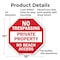 Signmission No Trespassing Private Property No, 10 Inch X 10 Inch, Aluminum Metal Signs OC-A-10-91 - alternate 6