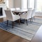 Homeroots 10' X 14' Navy Blue Gray And Ivory Striped Washable Indoor Outdoor Area Rug 597270 - alternate 7