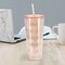Mr. Coffee Modern Euphoria 4 Piece 23 Ounce Plastic Tumbler with Straw and Lid Set in Pink 136625.01 - alternate 5