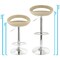 Elama 2 Piece Adjustable Rattan Barstool in Tan with Chrome Base ELM-905-TAN - alternate 7