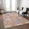 Homeroots 5' X 8' Orange Pink And Denim Blue Floral Washable Indoor Outdoor Area Rug 605314 - alternate 7