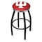 Holland Bar Stool Co 36" Blk Wrinkle Indiana Swivel Bar Stool, Chrome Ring L8B2C36IndnaU - alternate 1
