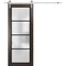 Sartodoors Sturdy Barn Door Frosted Tempered Glass Planum 2132 28x84 Solid Core Modern Interior PLANUM2132BD-S-CA-28 x 84 - alternate 1