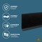 Zoro Select Wall Base Molding, 4 ft L, Black 820N56 - alternate 7