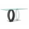 Homeroots 63" Clear Gray and White Glass And Metal Double Pedestal Base Dining Table 383830 - alternate 3