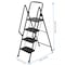 Edendirect Step Stools, 4 Steps, 500 lb Load Capacity, 54.33 in Overall Height, Steel, Black IR-W2717P186130 - alternate 15