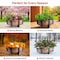 Gardenised Rustic Wood- Look Plastic Half Barrel Flower Pot Garden Planter, PK 2 QI003695 - alternate 6