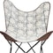 Homeroots 30" Blue And Cream Canvas Floral Butterfly Chair 548253 - alternate 8