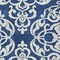 Homeroots 8' X 10' Navy Blue And Ivory Damask Washable Indoor Outdoor Area Rug 614446 - alternate 7