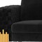 Homeroots 95" Black Velvet Sofa With Gold Legs 480937 - alternate 4