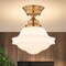 Vaxcel Huntley Farmhouse Semi-Flush Mount Ceiling Light, Natural Brass, Schoolhouse Glass C0368 - alternate 8