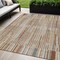Homeroots 5' X 8' Rust And Ivory Striped Washable Indoor Outdoor Area Rug 631552 - alternate 1