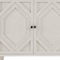 Homeroots 66in White Wood Carved Geometric Accent Cabinet With Four Doors 691656 - alternate 5