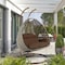 Leisuremod Beige Wicker Hanging 2 person Egg Swing Chair, Brown ESCBG-57BR - alternate 6