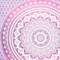 Homeroots 92" X 84" Pink And White Mandala Cotton Hanging Tapestry 397399 - alternate 4