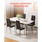 Vevor Set of 6 Dining Chairs Modern Leather Kitchen Side Chair Back Metal Legs Black DA258 - alternate 6