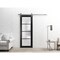 Sartodoors Sturdy Barn Door Frosted Tempered Glass Planum 2132 Black 42x80 Solid Core Modern Interior PLANUM2132BD-S-BLK-42 x 80 - alternate 7