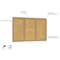 Ghent 3 Door Enclosed Natural Cork Bulletin Board, Oak Wood Frame, 3'H x 6'W PW33672K - alternate 4