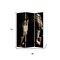 Homeroots 72" Black Canvas Folding Three Panel Screen Room Divider 274864 - alternate 6