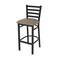 Holland Bar Stool Co 30" Stationary Bar Stool, Black Wrinkle, Canter Earth Seat 40030BW006 - alternate 1