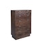 Homeroots 35" Brown Carved Abstract Solid Wood Five Drawer Dresser 661225 - alternate 8
