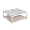 Homeroots 40" Clear And White Glass And Solid Wood Square Coffee Table With Shelf 565087 - alternate 5
