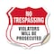 Signmission No Trespassing Shield Sign Violators Wil, 4 inch X 4 inch, Vinyl Decal, 2PK SHI-D-2PACK-4-418 - alternate 1