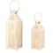 Homeroots Set of Two White Filigree Metal Tabletop Lantern Candle Holders, 2PK 701243 - alternate 1