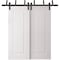 Sartodoors Sliding Closet Barn Bypass Doors 56 x 84 inches, BASIC 9111 White, 6.6ft Rails Hardware Set, Wood BASIC9111BBB-SKIN-5684 - alternate 1