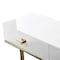 Homeroots 47" White Wood and Gold Stainless Steel Sled Console Table With Two Drawers 543865 - alternate 6
