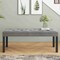 Homeroots 48" Gray and Black Tufted Velvet Upholstered Bench 569208 - alternate 7