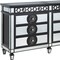 Homeroots 68" Black and Silver Solid and Manufactured Wood Mirrored Eight Drawer Double Dresser 486522 - alternate 4