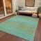Homeroots 3' X 5' Teal Blue Striped Washable Indoor Outdoor Area Rug 608813 - alternate 6