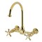 Kingston Brass Two-Handle Wall Mount Bridge Kitchen Faucet, Polished Brass KS1292NX - alternate 1