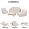 Deko Living 4 Place Seating  Beige Compressed Foam Sectional Sofa and Ottoman Set CIF50217 - alternate 5