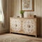 Homeroots 60in Brown and White Wood Carved Floral Accent Cabinet With Four Doors 716320 - alternate 4