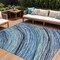 Homeroots 9' X 12' Blue Aqua And Ivory Abstract Washable Indoor Outdoor Area Rug 631237 - alternate 1