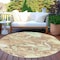 Homeroots 8' Taupe And Ivory Round Abstract Washable Indoor Outdoor Area Rug 609842 - alternate 8