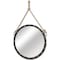 Homeroots 39" Black Metal Round Framed Accent Mirror 376444 - alternate 1