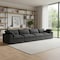 Homeroots Black Linen Blend Modular Rectangular Four Piece Corner Sectional 714580 - alternate 7