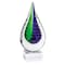 Homeroots 11" Clear Blue and Green Murano Glass Modern Abstract Tabletop Sculpture 376115 - alternate 1