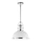 Jonathan Y Homer 13" 1-Light Modern Industrial Metal LED Dome Pendant, Chrome/White JYL9536C - alternate 10