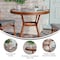 Flash Furniture Lourdes French Bistro 31.5in. Tbl, Blk and Wht PE Rattan, Glass Top, Bamboo Print Aluminum Frame SDA-AD641012-80-BKWH-NAT-GG - alternate 8