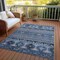 Homeroots 8' X 10' Blue Gray And Charcoal Tribal Washable Indoor Outdoor Area Rug 615401 - alternate 8