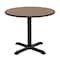 Regency Round Cain Small X-Base Breakroom Table, 30 in W, 30 in L, Noble Oak TB30RNDNO - alternate 1