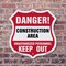 Signmission Construction Area Shield Sign Danger! Un, 18 Inch X 18 Inch, Plastic Sign SHI-P-18-373 - alternate 4