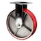 Service Caster 8 Inch Red Poly on Cast Iron Wheel Rigid Caster with Roller Bearing SCC SCC-30R820-PUR-RS - alternate 1