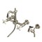 Kingston Brass Two-Handle Wall Mount Bridge Kitchen Faucet with Brass Sprayer, Brushed Nickel KS2448PXBS - alternate 1