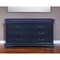 Homeroots 59" Blue Solid Wood Six Drawer Double Dresser 482390 - alternate 5