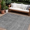 Homeroots 8' X 10' Gray And Charcoal Floral Washable Indoor Outdoor Area Rug 605726 - alternate 1